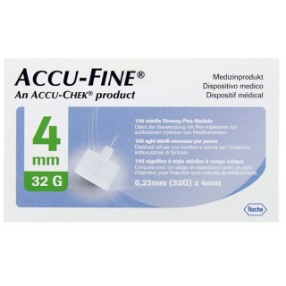 Accu-Fine Aiguilles à Stylo Stériles 4mm x100 - Diabète - IllicoPharma