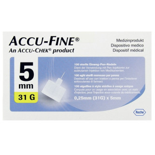 Accu-Fine Aiguilles à Stylo Stériles 5mm x100 - Diabète - IllicoPharma