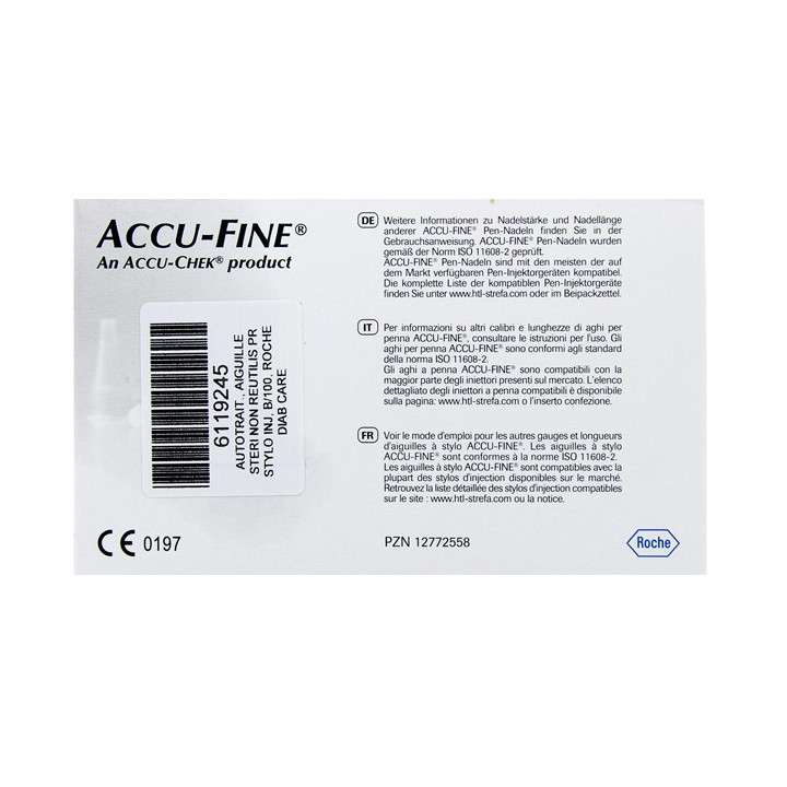 Accu-Fine Aiguilles à Stylo Stériles 8mm x100 - Diabète - IllicoPharma