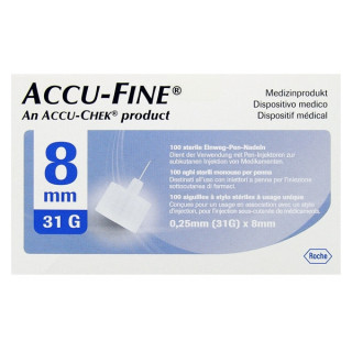 Accu-Fine Aiguilles à Stylo Stériles 8mm x100 - Diabète - IllicoPharma