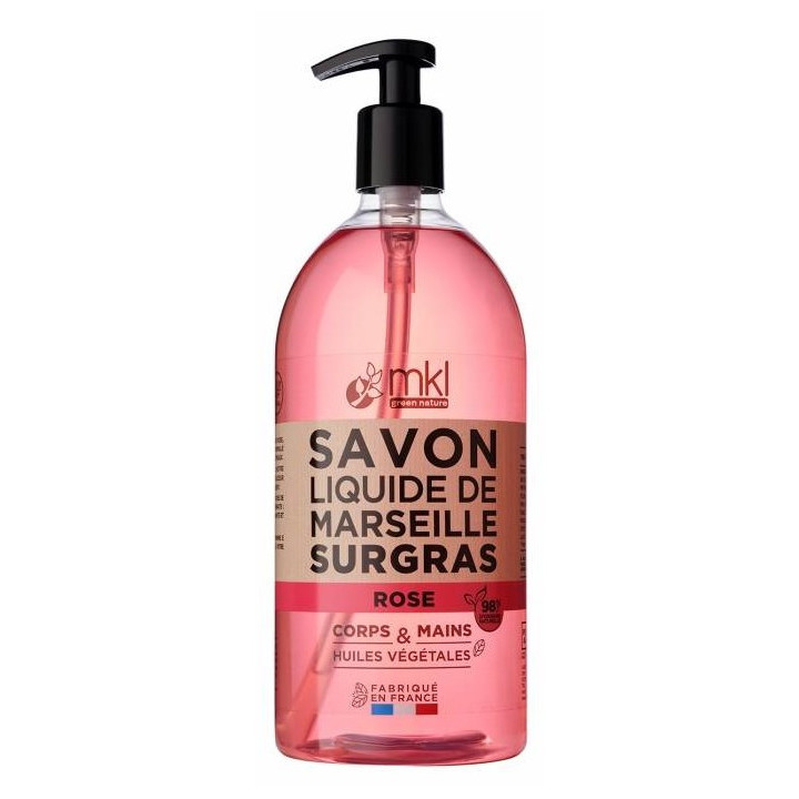 Savon Liquide de Marseille Surgras Rose 1L – MKL – IllicoPharma