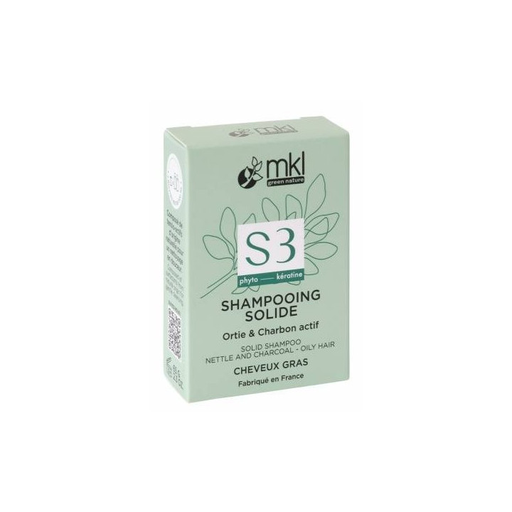 Shampooing Solide Ortie Charbon 65g – MKL – IllicoPharma