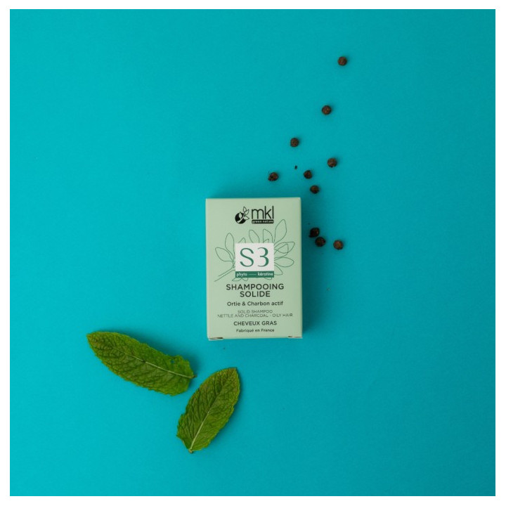 Shampooing Solide Ortie Charbon 65g – MKL – IllicoPharma