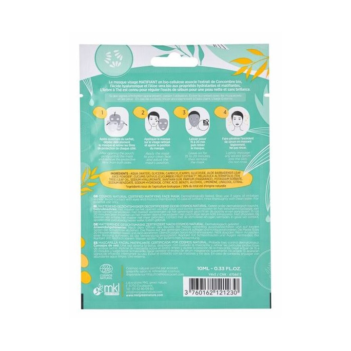 Masque Visage Matifiant x1 – MKL – IllicoPharma