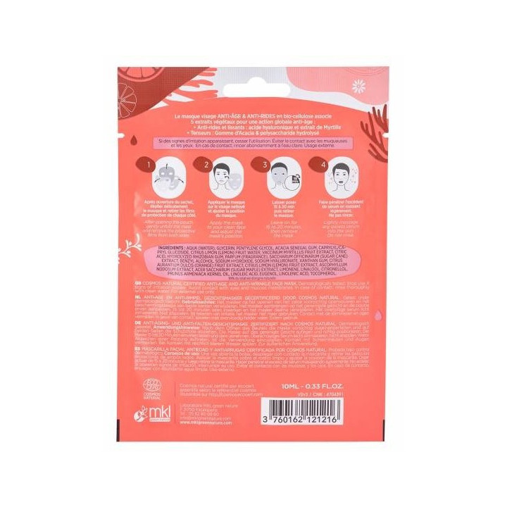 Masque Visage Anti-Âge & Anti-Rides x1 – MKL – IllicoPharma