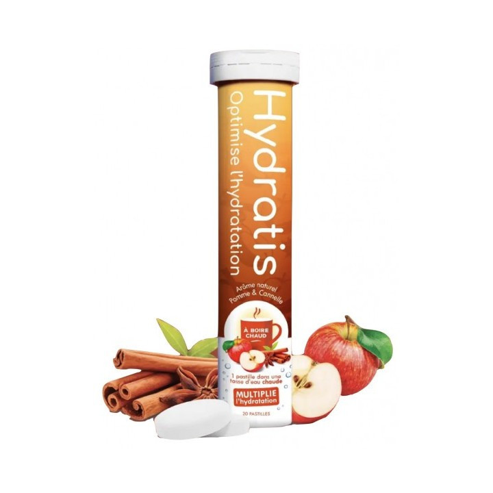 Hydratis Solution d'hydratation Chaude Arôme Pomme Cannelle x20 pastilles – IllicoPharma