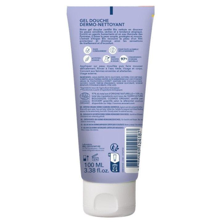 Aqua Gel de Douche Dermo-Nettoyant Bio 100ml – MKL – IllicoPharma