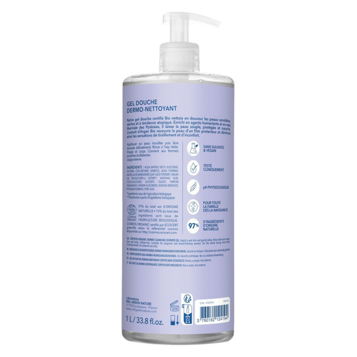 Aqua Gel de Douche Dermo-Nettoyant Bio 1L – MKL – IllicoPharma