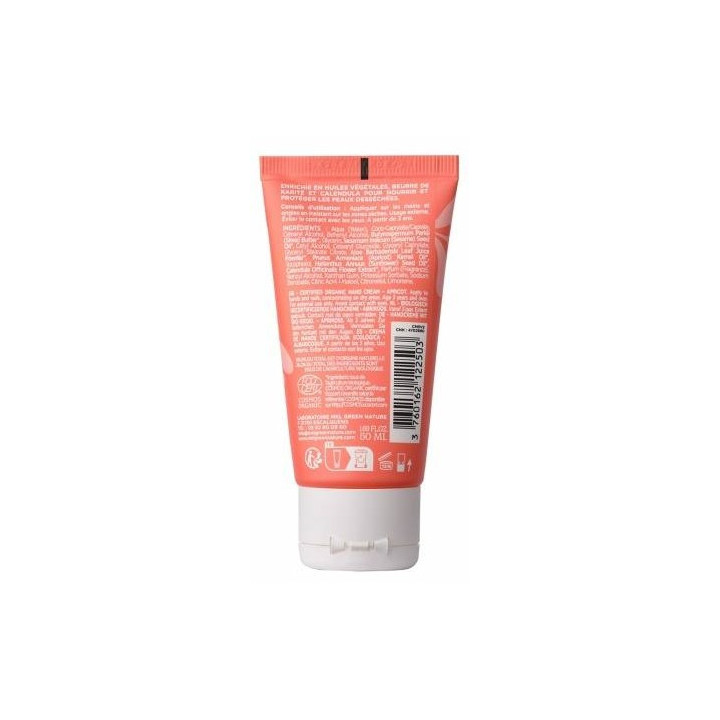 Crème Mains Nourrissante Bio Abricot 50ml – MKL – IllicoPharma