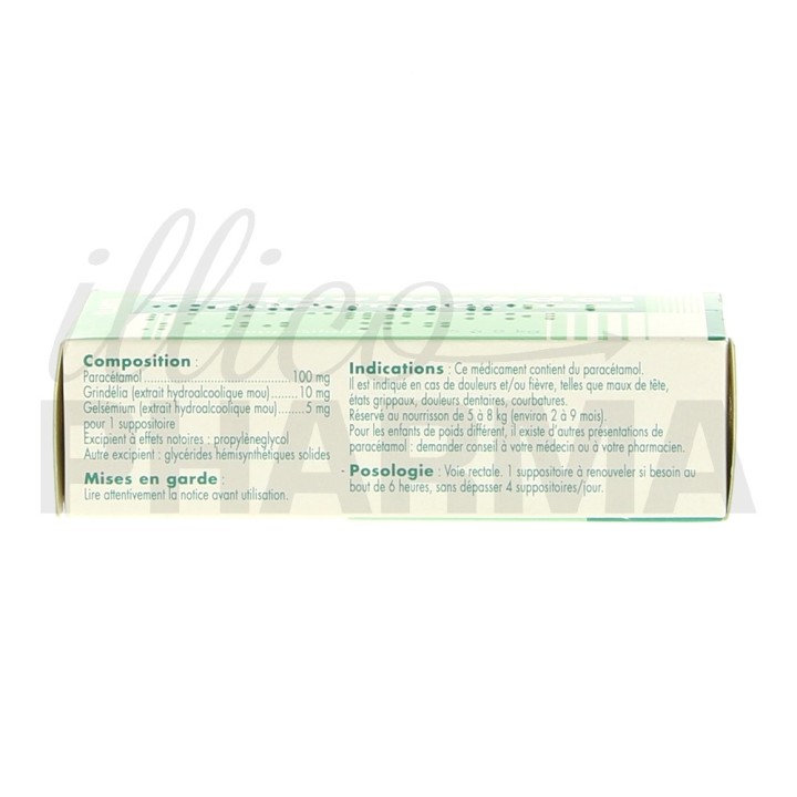 Coquelusedal Paracétamol 100mg 10suppositoires-Association-IllicoPharma