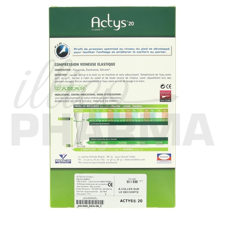 Actys 20 Bas autofix femme - Bas de contention Innothéra - IllicoPharma