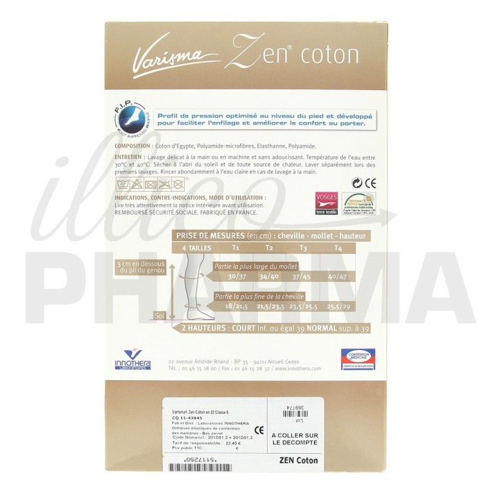 Chaussettes de contention Varisma Zen Coton d'Innothéra - IllicoPharma