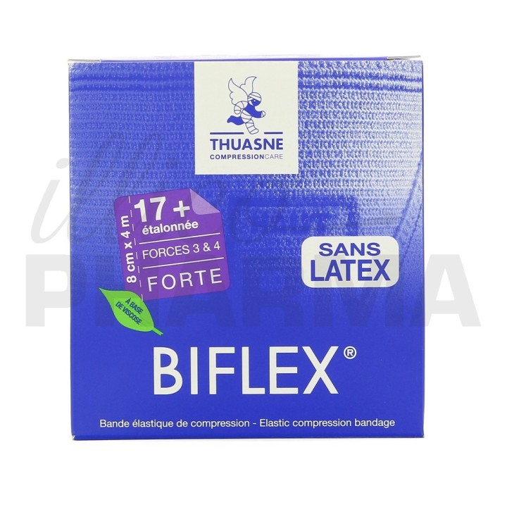 Bande contention forte beige 8cmx4m Biflex Etalonnée - Thuasne - IllicoPharma