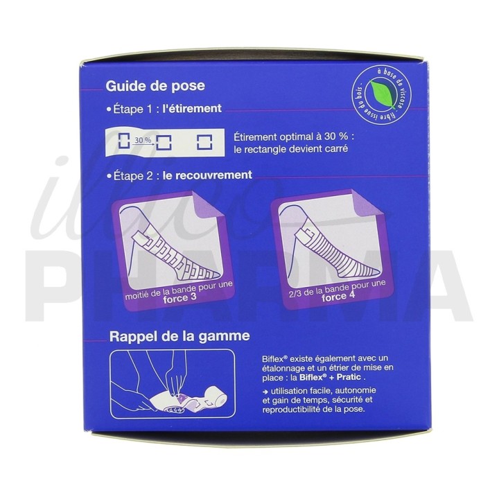 Bande contention forte beige 8cmx4m Biflex Etalonnée - Thuasne - IllicoPharma