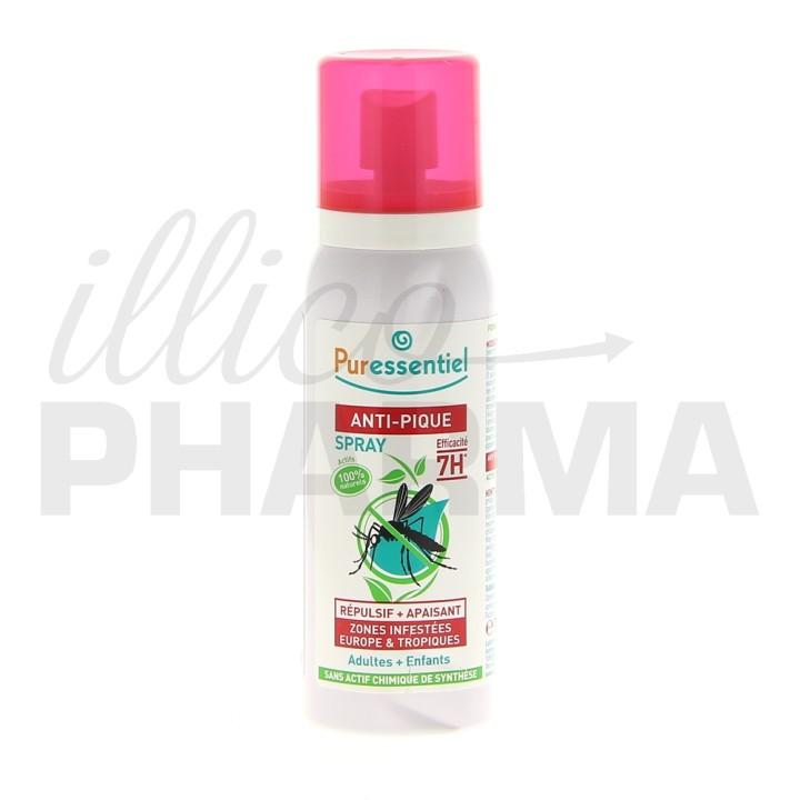 Anti-Pique Spray Répulsif + Apaisant Bio 75ml Puressentiel - IllicoPharma