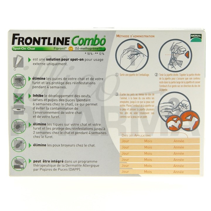 Frontline Combo Spot-On Chat - 6 pipettes - Pharmacie IllicoPharma