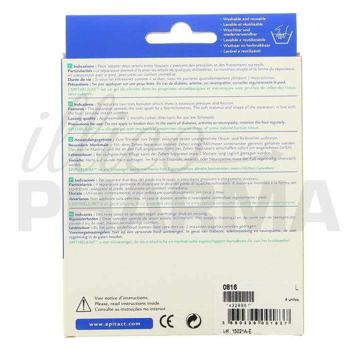 Séparateur orteil Epitact grand modèle x4 - Orthopédie - Pharmacie en ligne IllicoPharma
