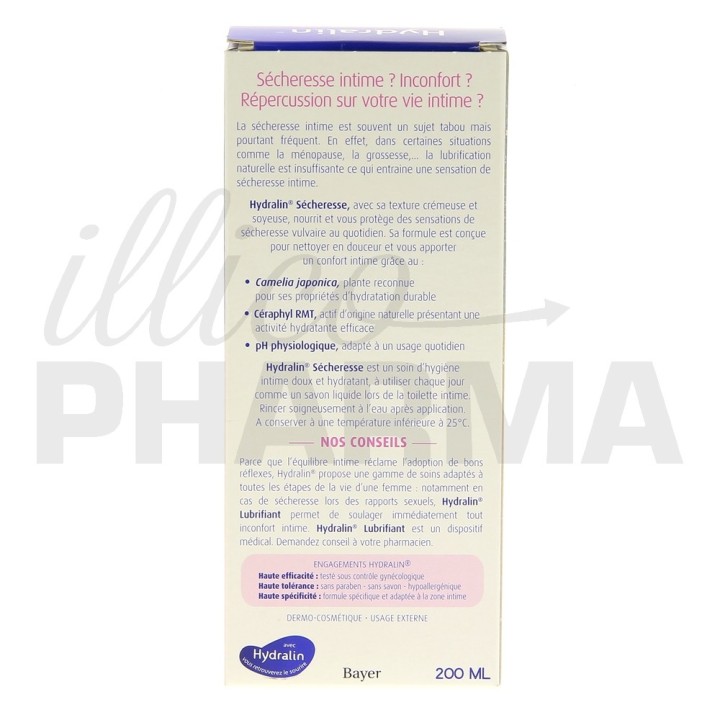 Hydralin Sécheresse 200ml - Toilette intime - Pharmacie IllicoPharma