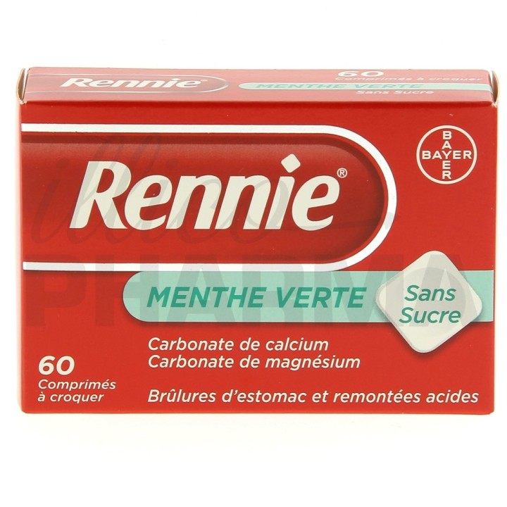 Rennie sans sucre 60cpr - Médicament Maux d'estomac - IllicoPharma