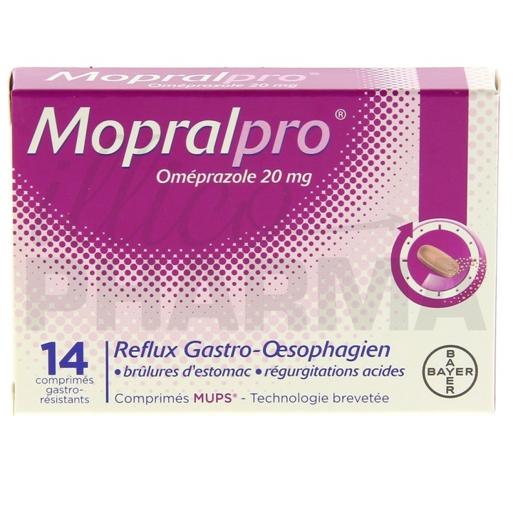 MopralPro 20mg 14cpr - Médicament Maux d'estomac - IllicoPharma