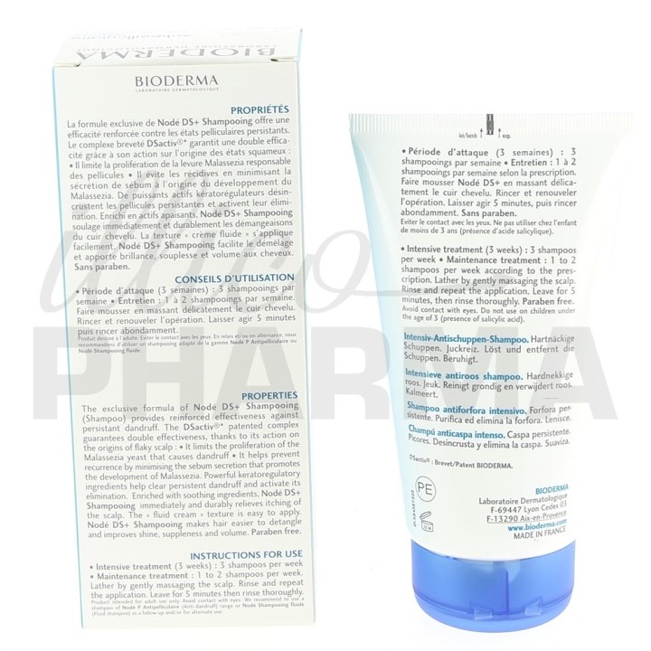 Nodé DS+ Shampooing Antipelliculaire Intense 125ml - Bioderma - IllicoPharma