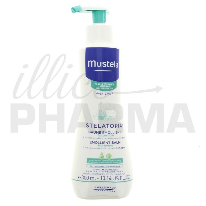 Stelatopia Baume Emollient 300ml Mustela - Soin du bébé, peau à tendance atopique - IllicoPharma