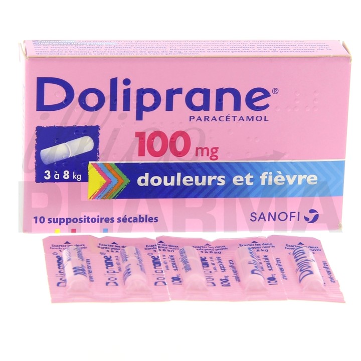 Médicament Doliprane 100mg Suppositoire - Pharmacie IllicoPharma