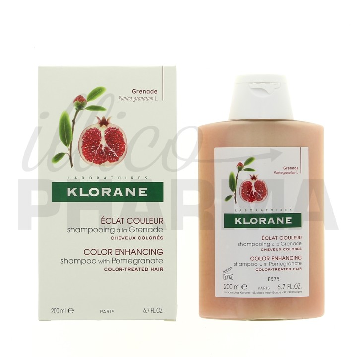 Shampoing Éclat Cheveux Colorés Grenade 200ml - Klorane - IllicoPharma