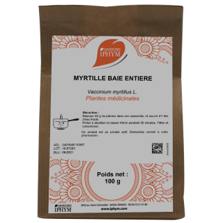 Tisane Myrtille - Baie entière - Iphym - Phytothérapie