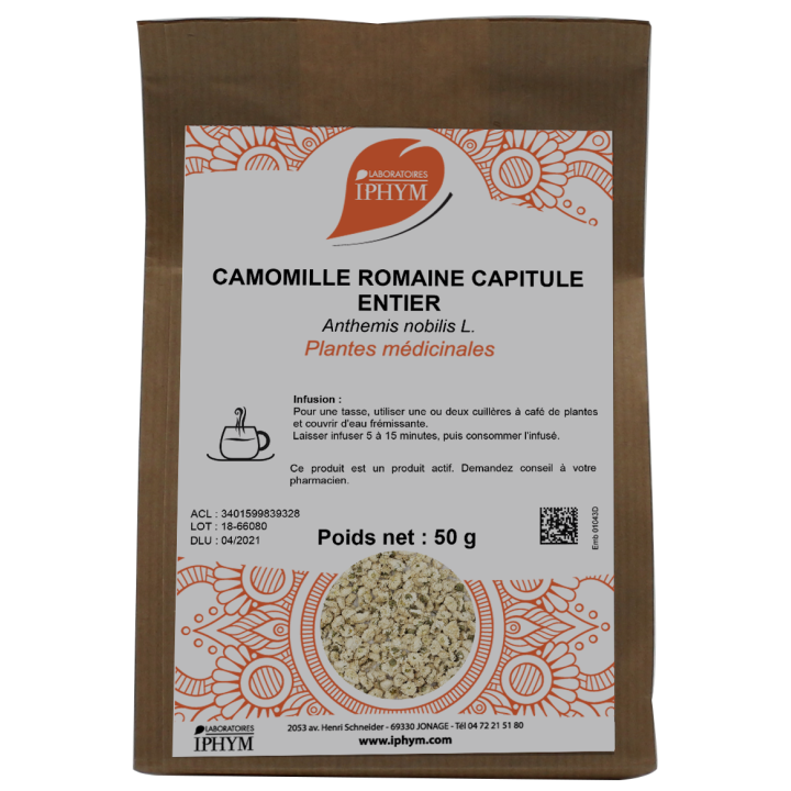 Tisane Camomille romaine fleur Iphym 25g - Digestion, transit - Pharmacie IllicoPharma