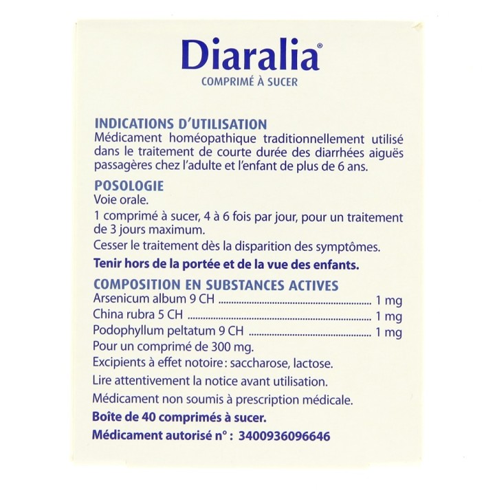 Diaralia 40cpr à sucer - Boiron - Digestion, transit - Pharmacie en ligne IllicoPharma