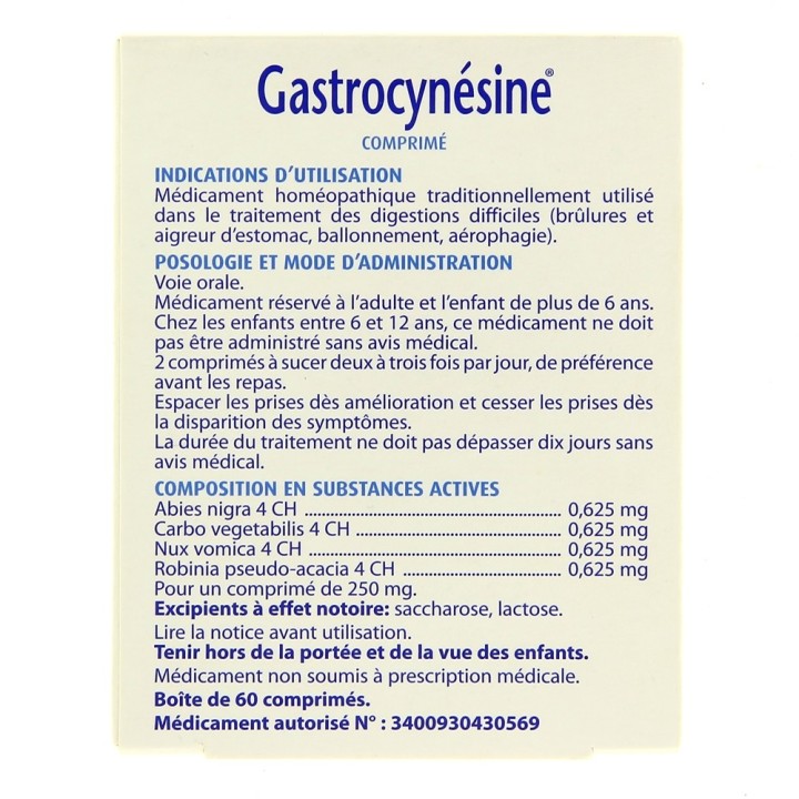 Gastrocynesine - 60 comprimés - Digestion, transit - Pharmacie en ligne IllicoPharma