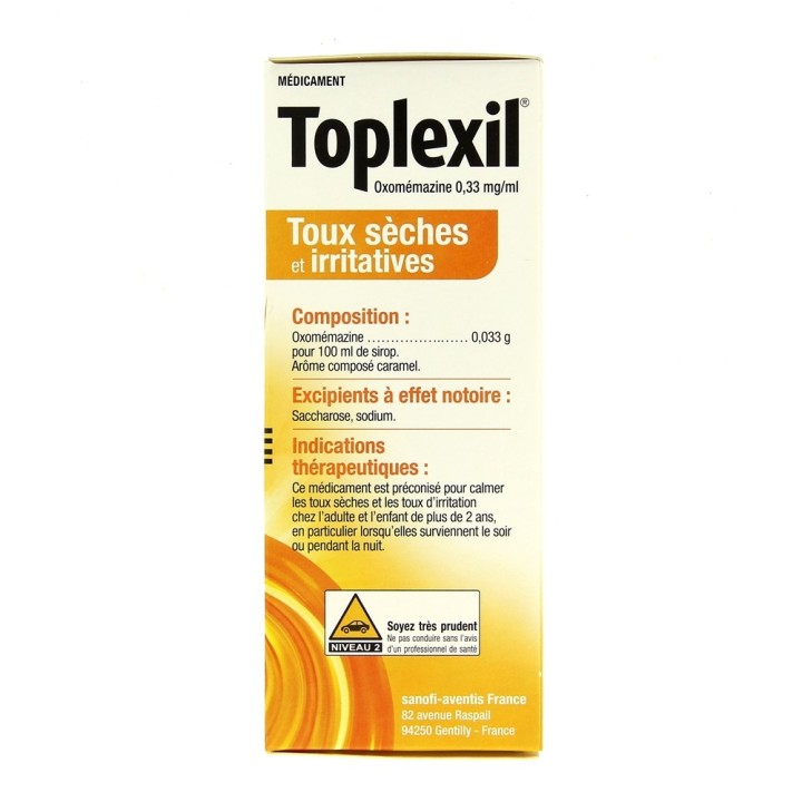 Toplexil sirop - Sanofi - Médicament Toux sèche - IllicoPharma