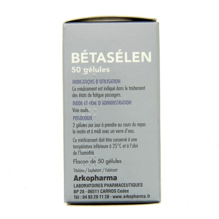 Betaselen 50 gélules - Arkopharma - Médicament Fatigue - IllicoPharma