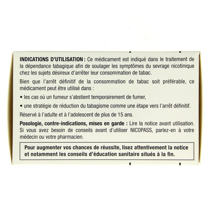 Nicopass 2,5mg x96 Menthe Fraîcheur - Arrêt du tabac - IllicoPharma
