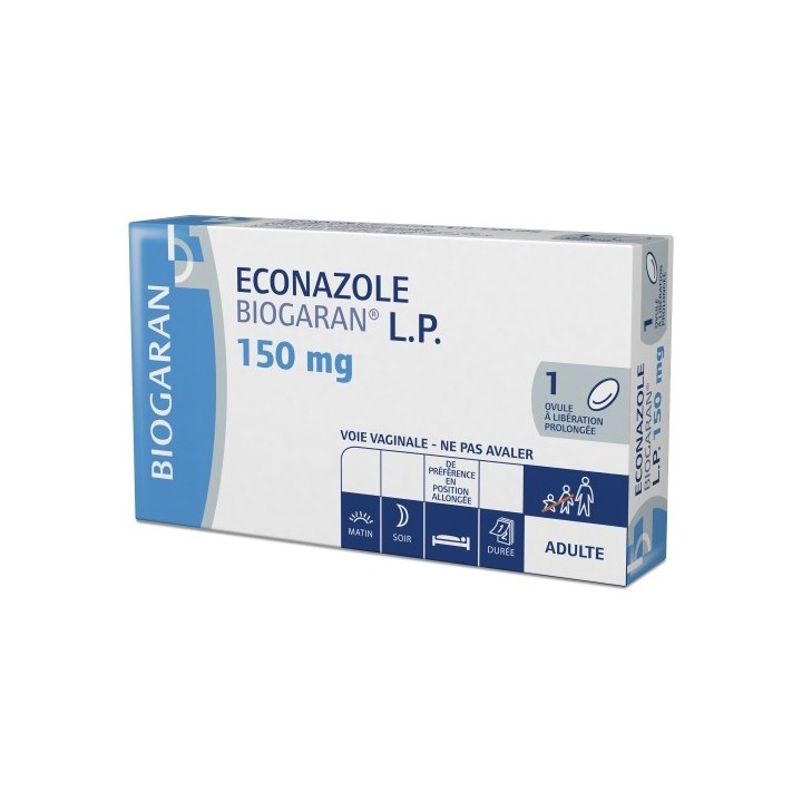 Econazole Biogaran LP 150mg Ovule x1-Troubles féminins, mycoses-IllicoPharma