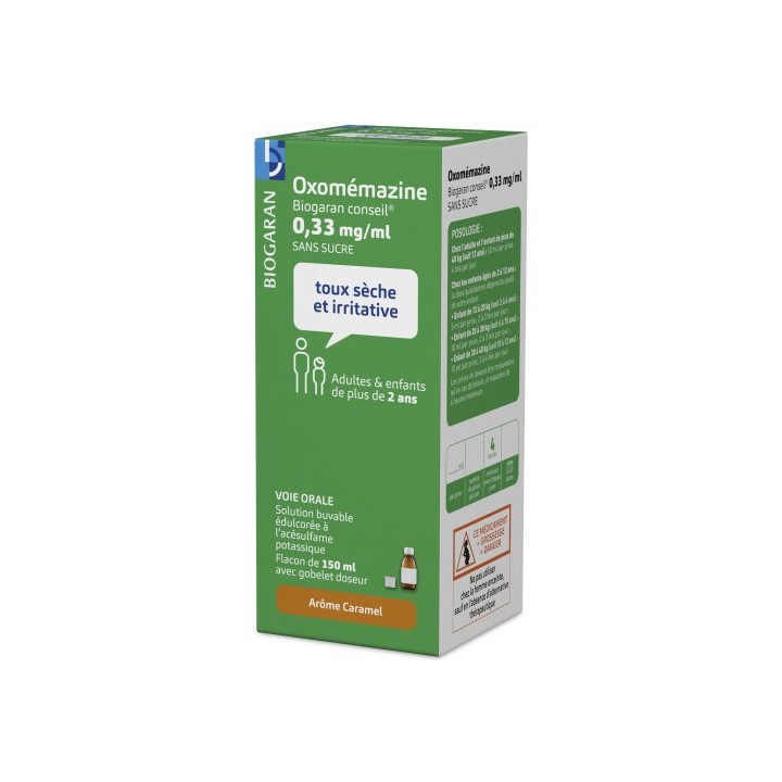 Oxomémazine 150ml sans sucre Biogaran Conseil