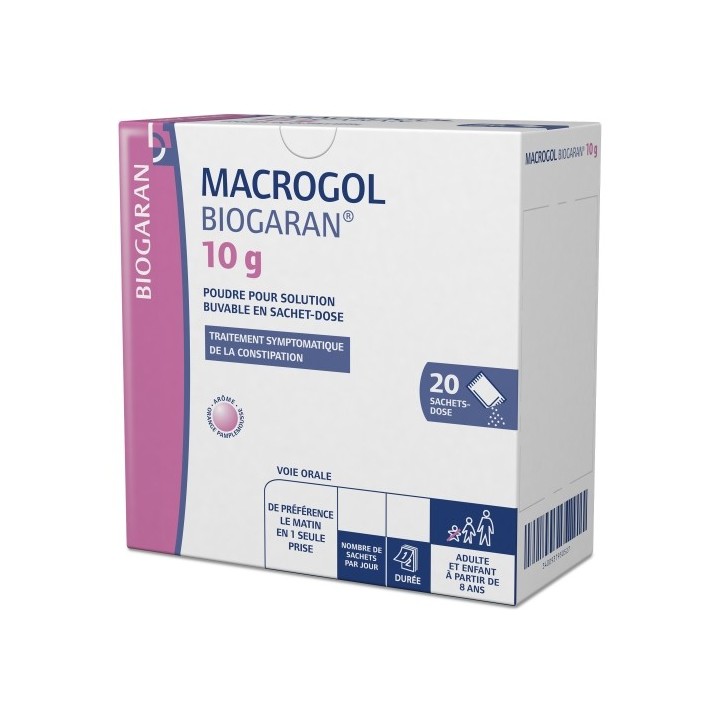 Macrogol Biogaran 20sachets - Médicament Constipation - IllicoPharma
