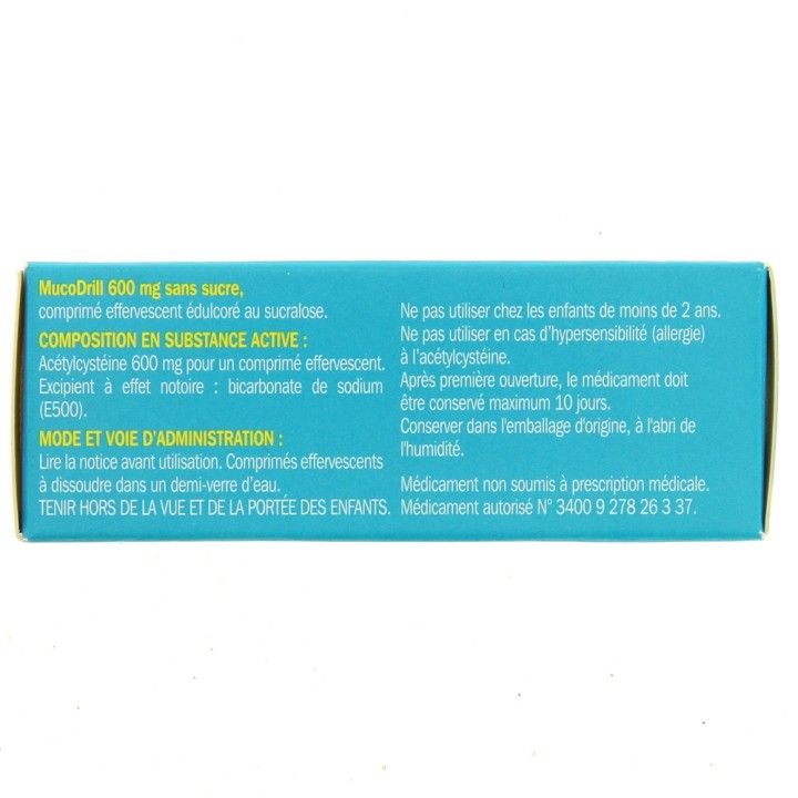 MucoDrill 600mg x10 comprimés effervescents