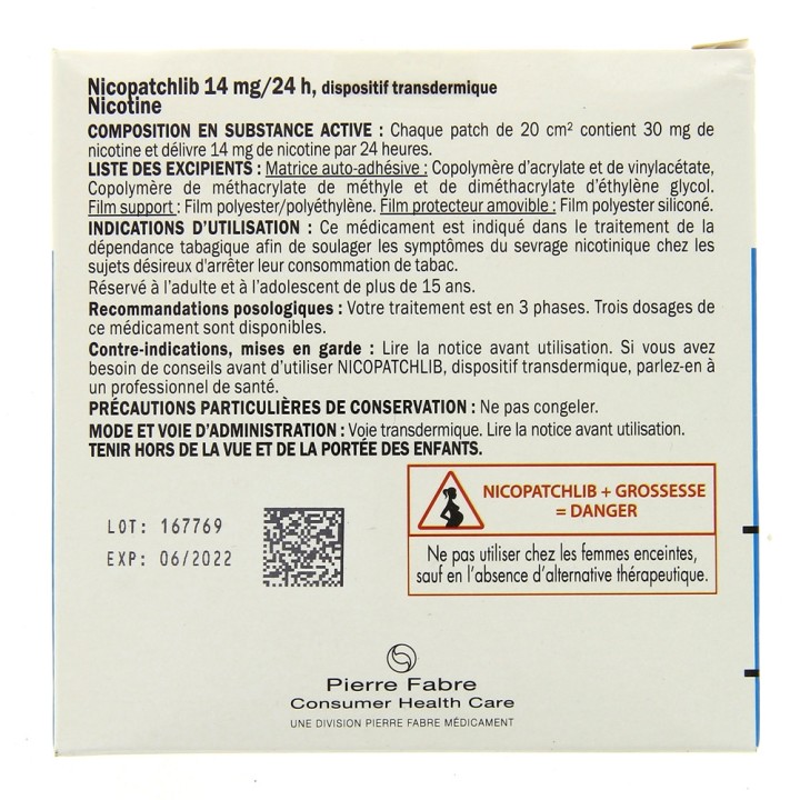 Nicopatch 14mg Boîte de 28 patchs - Arrêt du tabac - IllicoPharma