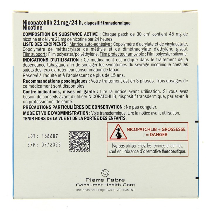 Nicopatch 21 mg Boîte de 28 patchs  - Arrêt du tabac - IllicoPharma