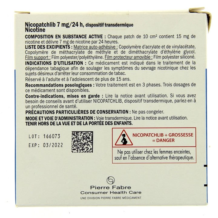 Nicopatch 7mg Boîte de 7 patchs - Arrêt du tabac - Pharmacie IllicoPharma