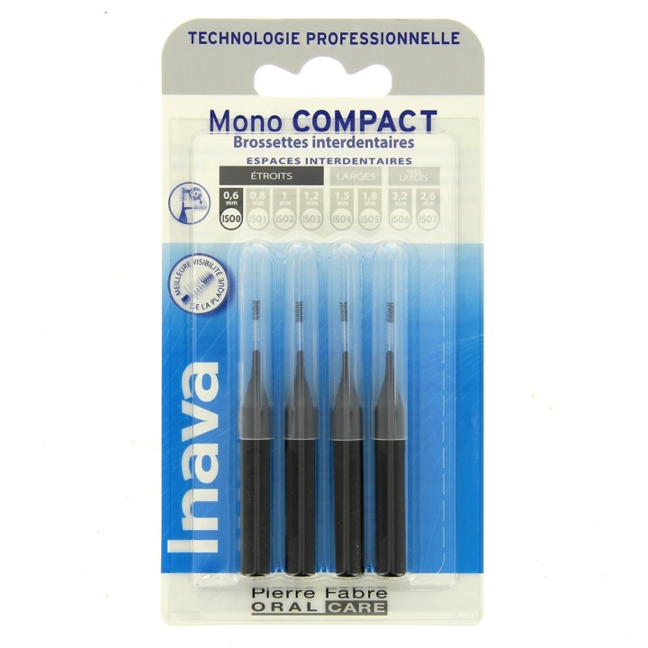Brossettes Mono compact Noir x4 Inava - IllicoPharma
