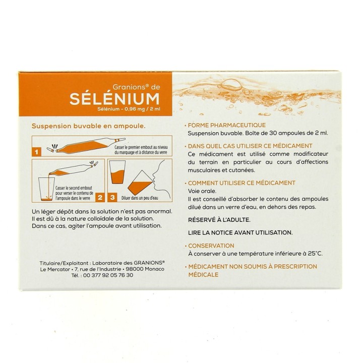 Granions de Selenium, Oligothérapie - Pharmacie IllicoPharma
