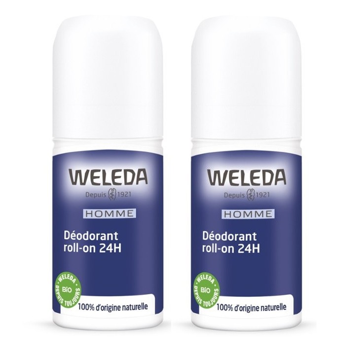 Déodorant Roll-on 24h Homme 2x50ml Weleda