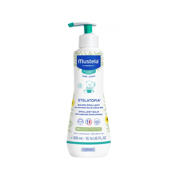 Stelatopia Baume Emollient 300ml Mustela - Soin du bébé, peau à tendance atopique - IllicoPharma