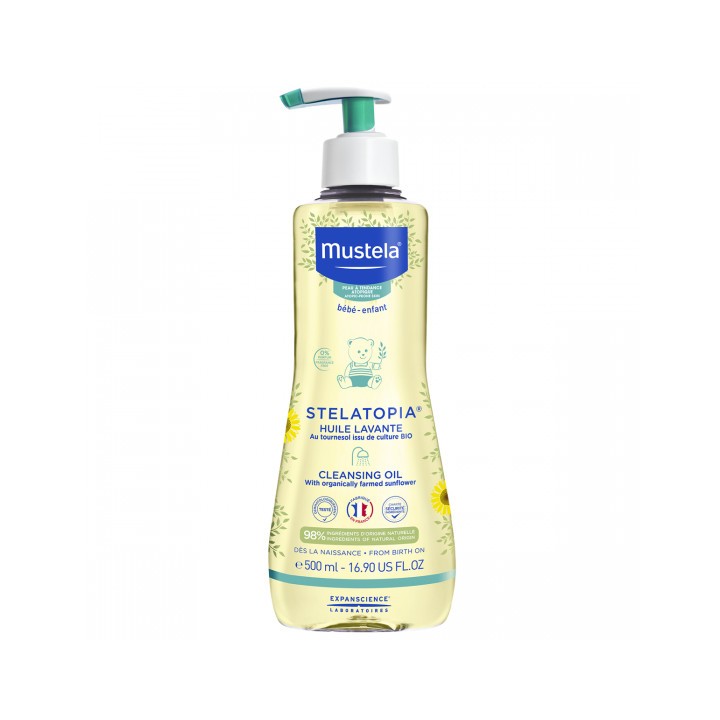 Stelatopia Huile lavante 500ml Mustela - Toilette du bébé, peau à tendance atopique - IllicoPharma