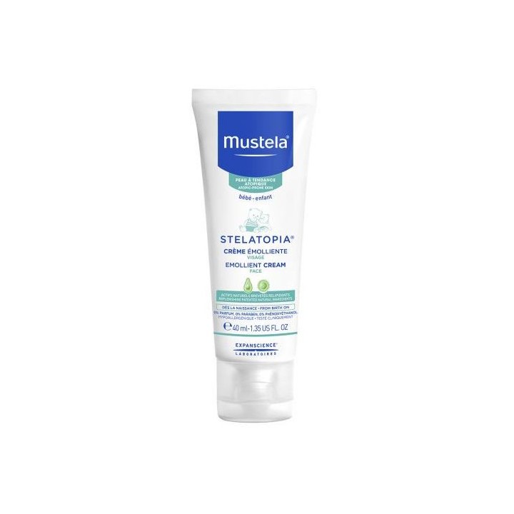 Crème émolliente visage Stelatopia - Mustela - Soins visage du bébé - IllicoPharma