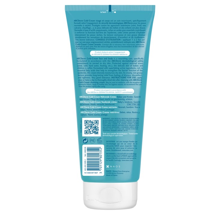 ABCDerm Cold-Cream Crème Nourrissante 200ml - Bioderma - IllicoPharma