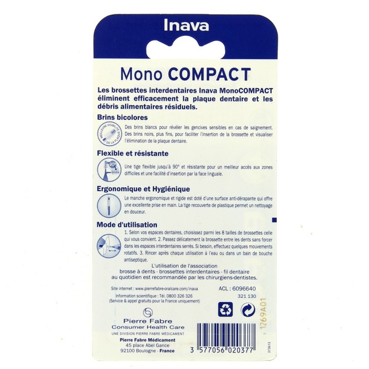 Brossettes Mono compact Vert x4 Inava